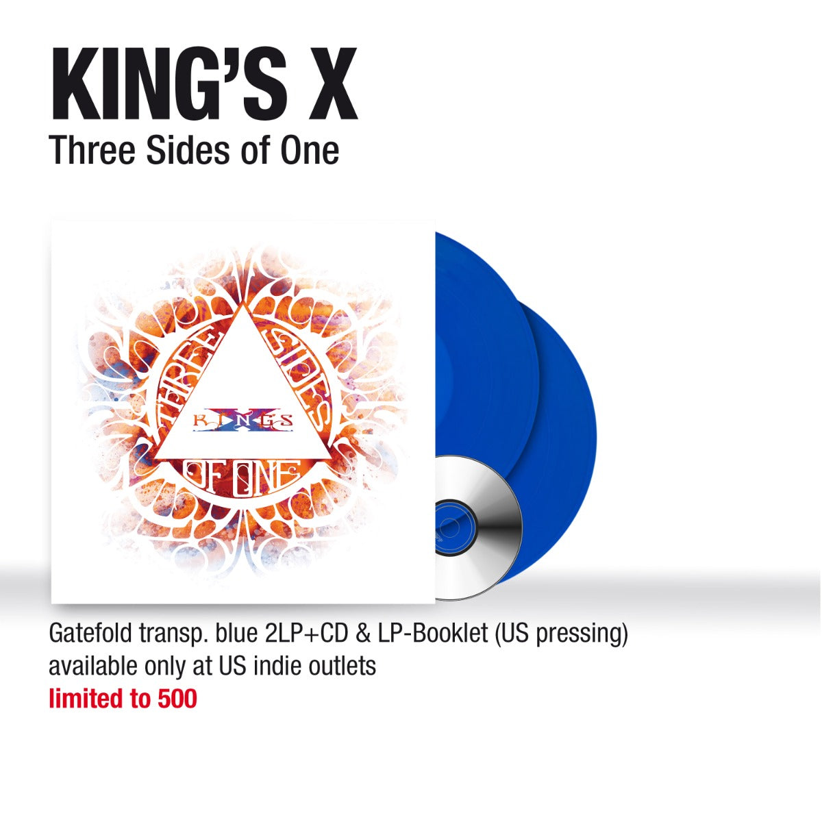 King's X - Three Sides Of One (Gatefold LP Jacket, With CD, Booklet) Vinyl  | PORTLAND DISTRO